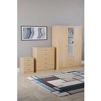 Home Discount Vida Designs 3Pc Bedroom Set 3Bedside, 5 Drawer Chest, Mirror Wardrobe in Brown