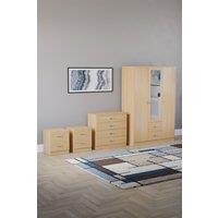 Home Discount Vida Designs 4Pc Bedroom Set 2x2Bedside, 4 Drawer, 3Dr Mirror Wardrobe in Brown