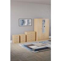 Home Discount Vida Designs 4Pc Bedroom Set 2x3Bedside, 4 Drawer, 3Dr Mirror Wardrobe in Brown