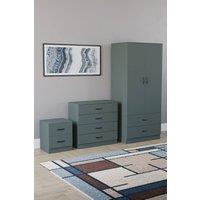 Home Discount Vida Designs Riano 3-Piece Set with 2-Drawer Bedside Chest & Wardrobe in Green