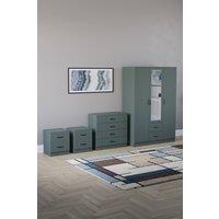 Home Discount Vida Designs 4Pc Bedroom Set 2x2Bedside, 4 Drawer, 3Dr Mirror Wardrobe in Green