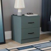 HD Designs Riano 2 Drawer Bedside Cabinet Chest of Drawers in Green