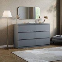 HD Designs Denver 6 Drawer Chest of Drawers Storage in Grey