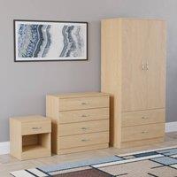 HD Designs Riano 3 Piece Bedroom Set with 4 Drawer Chest & Wardrobe in Brown