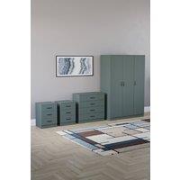 Home Discount Vida Designs 4Pc Bedroom Set 2x3Drawer Bedside, 4Drawer, 3 Dr Wardrobe in Green