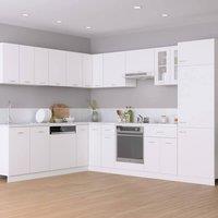 Berkfield Home 14 Piece Kitchen Cabinet Set Lyon White Engineered Wood