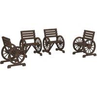 Berkfield Home Garden Chairs 4 pcs Solid Wood Fir in Brown