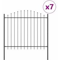 Berkfield Home Garden Fence with Hoop Top Grey 11.9x1.5 m Steel