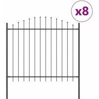 Berkfield Home Garden Fence with Hoop Top Grey 13.6x1.25 m Steel