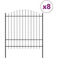 Berkfield Home Garden Fence with Hoop Top Grey 13.6x1.75 m Steel