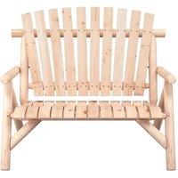Berkfield Home Beautiful 2-Seater Garden Bench 119x85x98 cm Solid Wood Spruce in Natural | Size: 119 x 85 x 98 cm