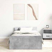 Berkfield Home Durable Bed Frame Concrete Grey 75x190 cm Small Single Engineered Wood