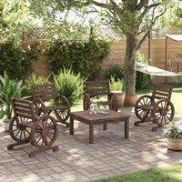 Berkfield Home Beautiful Garden Chairs 4 pcs Solid Wood Fir in Brown