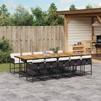 Berkfield Home Garden Dining Set | Black & brown