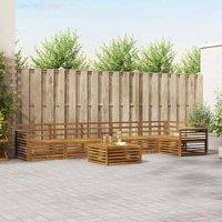 Berkfield Home Outdoor Sofa Set 7 pcs Natural Solid Acacia Wood in Brown