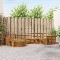 Berkfield Home Outdoor Sofa Set 6 pcs Natural Solid Acacia Wood in Brown
