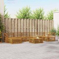 Berkfield Home Outdoor Sofa Set 8 pcs Natural in Brown