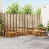 Berkfield Home Outdoor Sofa Set 8 pcs Natural Solid Acacia Wood in Brown