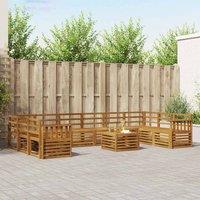 Berkfield Home Outdoor Sofa Set 11 pcs Natural Solid Acacia Wood in Brown