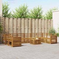 Berkfield Home Outdoor Sofa Set 11 pcs Natural Solid Acacia Wood in Brown