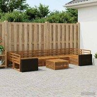 Berkfield Home Outdoor Sofa Set 8 pcs Natural Solid Acacia Wood in Brown