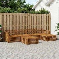Berkfield Home Outdoor Sofa Set 6 pcs Natural Solid Acacia Wood in Brown