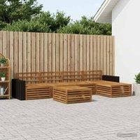 Berkfield Home Outdoor Sofa Set 6 pcs Natural 79 x 79 x 37 cm in Brown