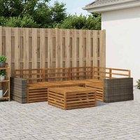 Berkfield Home Outdoor Sofa Set 5 pcs Natural 79 x 79 x 37 cm in Brown