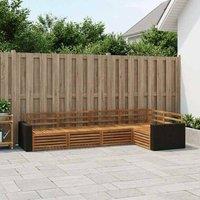 Berkfield Home Outdoor Sofa Set 5 pcs Natural 331 x 172.5 x 73 cm in Brown