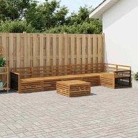 Berkfield Home Outdoor Sofa Set 7 pcs Natural Solid Acacia Wood in Brown