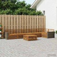 Berkfield Home Outdoor Sofa Set 7 pcs Natural 79 x 79 x 37 cm in Brown