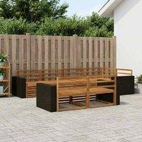 Berkfield Home Outdoor Sofa Set 7 pcs Natural in Brown