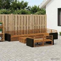 Berkfield Home Outdoor Sofa Set 9 pcs in Brown