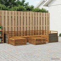 Berkfield Home Outdoor Sofa Set 7 pcs Natural in Brown