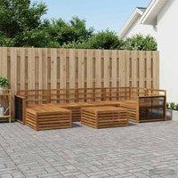 Berkfield Home Outdoor Sofa Set 7 pcs Natural in Brown