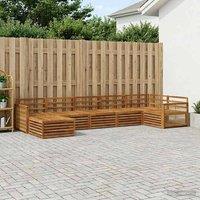 Berkfield Home Outdoor Sofa Set 7 pcs Natural in Brown