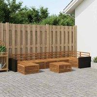 Berkfield Home Outdoor Sofa Set 8 pcs Natural in Brown