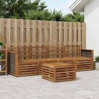 Berkfield Home Outdoor Sofa Set 5 pcs Natural Solid Acacia Wood in Brown