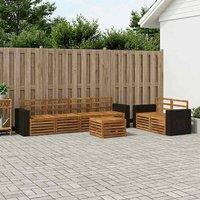 Berkfield Home Outdoor Sofa Set 7 pcs Natural Solid Acacia Wood in Brown