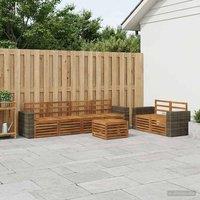 Berkfield Home Outdoor Sofa Set 7 pcs Natural Solid Acacia Wood in Brown