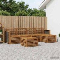 Berkfield Home Outdoor Sofa Set 6 pcs Natural in Brown
