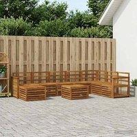 Berkfield Home Outdoor Sofa Set 7 pcs Natural Solid Acacia Wood in Brown