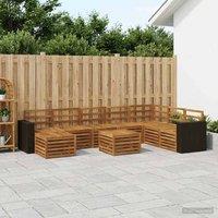 Berkfield Home Outdoor Sofa Set 9 pcs Natural Solid Acacia Wood in Brown