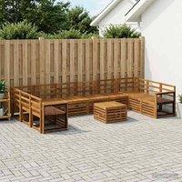 Berkfield Home Outdoor Sofa Set 8 pcs Natural Solid Acacia Wood in Brown