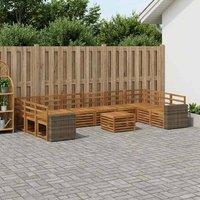 Berkfield Home Outdoor Sofa Set 11 pcs Natural Solid Acacia Wood in Brown
