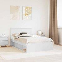 Berkfield Home Bed Frame with Headboard White 120 x 190 cm Engineered wood