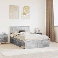 Berkfield Home Bed Frame with Headboard Concerte 120 x 190 cm Engineered wood in Grey