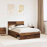 Berkfield Home Bed Frame with Headboard Old Wood 120 x 200 cm Engineered wood in Brown