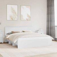 Berkfield Home Bed Frame with Headboard White 180 x 200 cm Engineered Wood