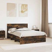 Berkfield Home Bed Frame Smoked Oak 160 x 200 cm Engineered Wood in Brown